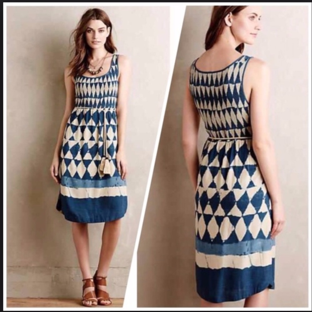 Maeve Geo Diamond Castalia Dress -Anthropologie